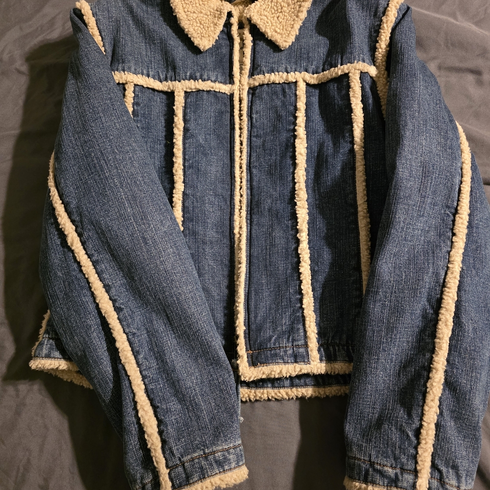 Wrangler Blue Jean Jacket with Cream Trim